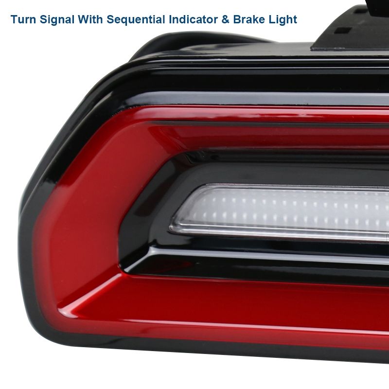 20082014 Dodge Challenger Red LED Tail Lights Sequential Turn Signal