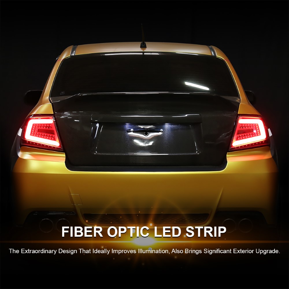 20082014 Subaru WRX STI LED Tail Lights Black / Clear Tube