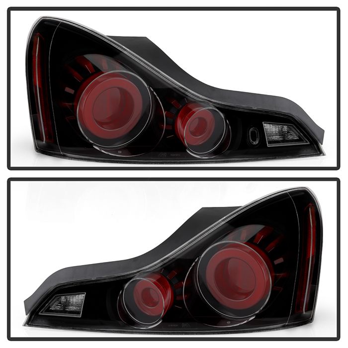 20082015 Infiniti G37 / Q60 Coupe Black Smoked Lens 3D LED Tube Tail