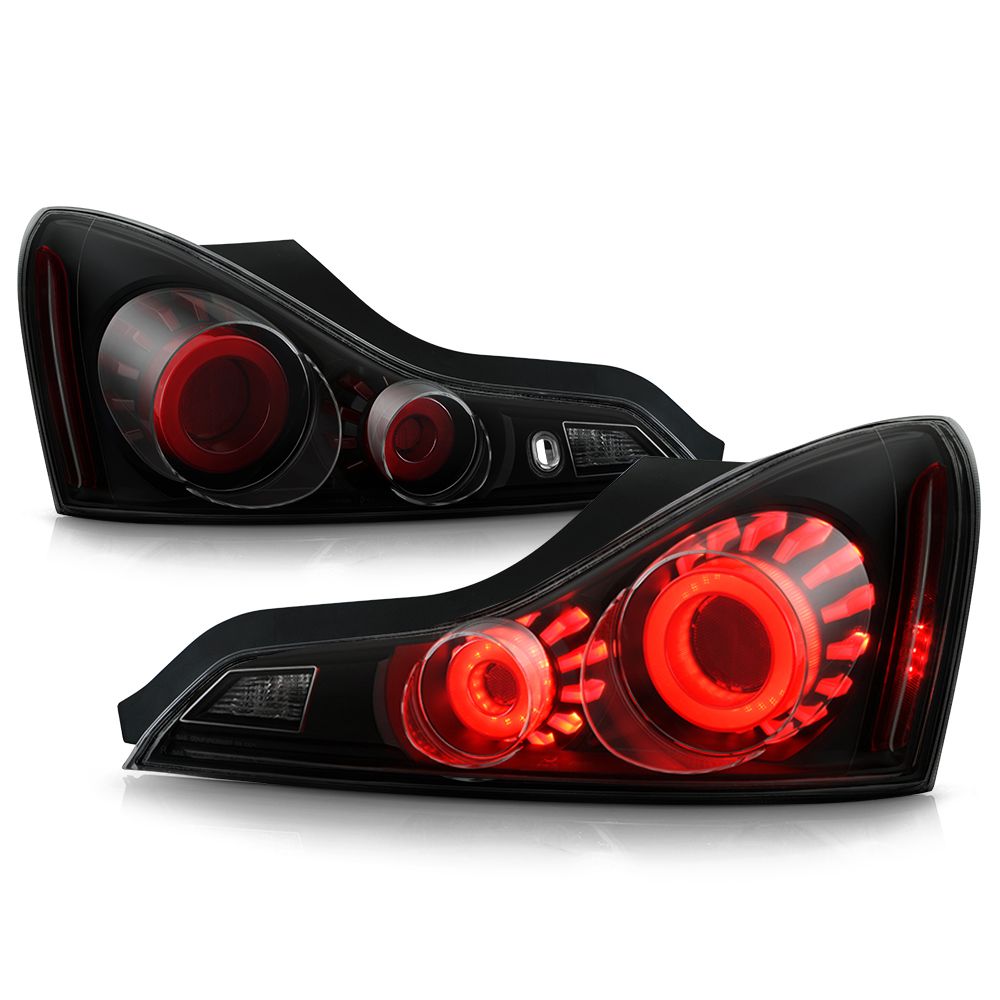 20082015 Infiniti G37 / Q60 Coupe Black Smoked Lens 3D LED Tube Tail