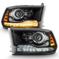 OPT7 09-18 RAM 1500 Black AURA RGB-W DRL LED Tube Headlights Projector -Bluetooth Built In Full Color - Foto 8
