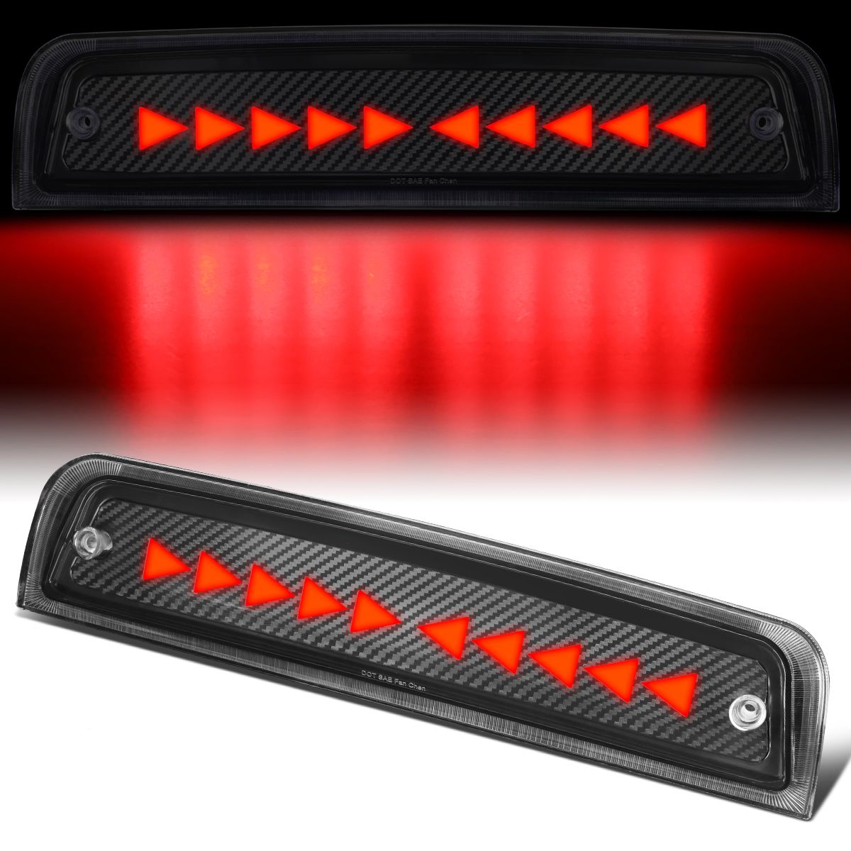 20092018 Dodge Ram 1500 Chasing Triangle LED Carbon 3rd Third Brake Light