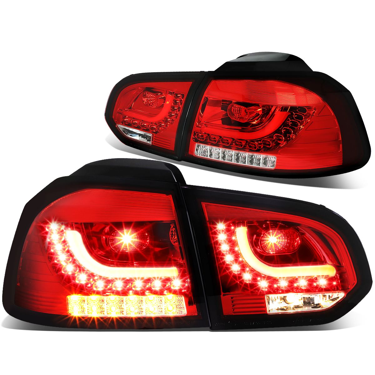 201014 Volkswagen Golf Hatchback Red Housing Clear Lens 3D LED Rear