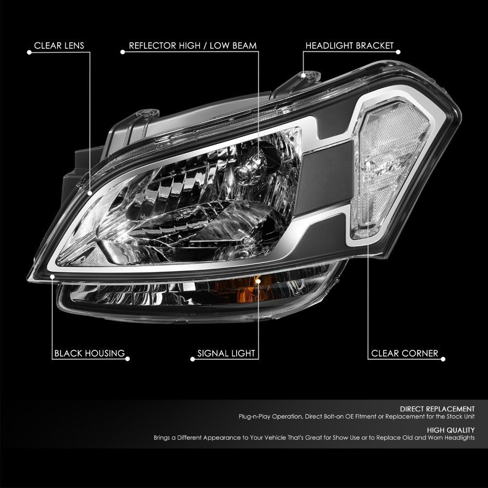 20102011 Kia Soul OEStyle Black Housing Headlights with Clear Side