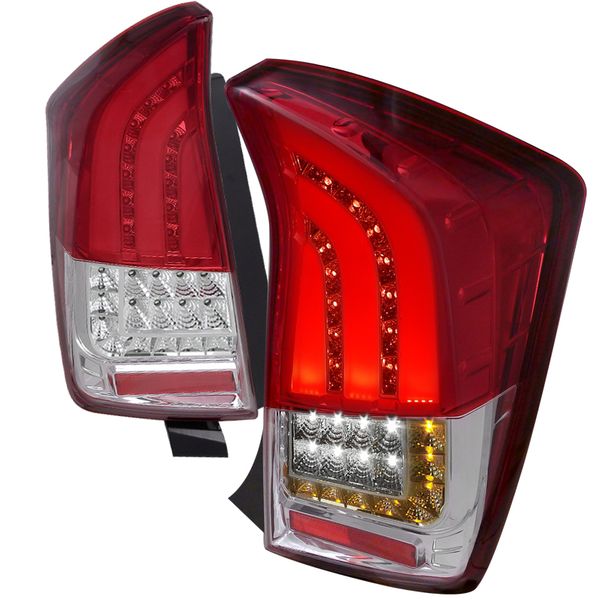 20102011 Toyota Prius FiberOptic Style LED Tail Lights Red / Clear