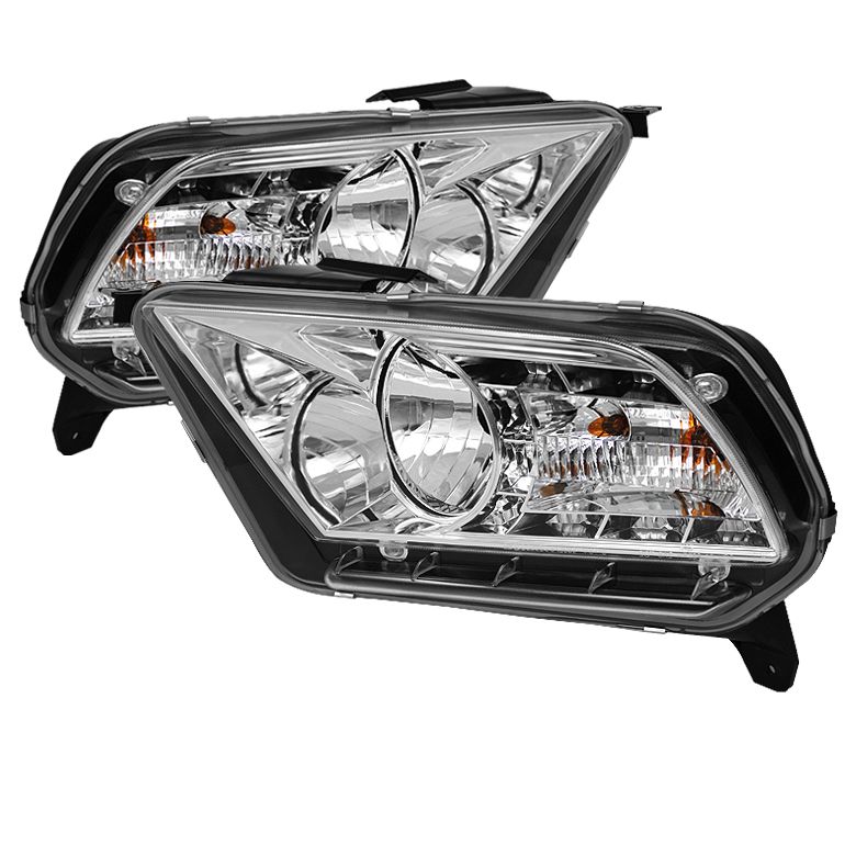 20102013 Ford Mustang Euro Style Crystal Headlights Chrome
