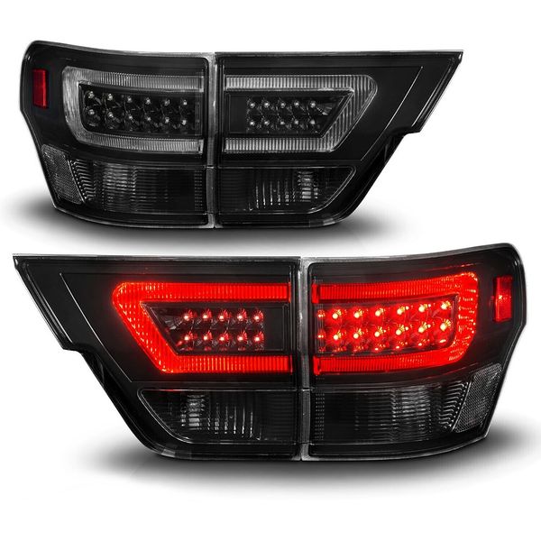 20112013 Jeep Grand Cherokee LED Optic Tube Tail Lights Black