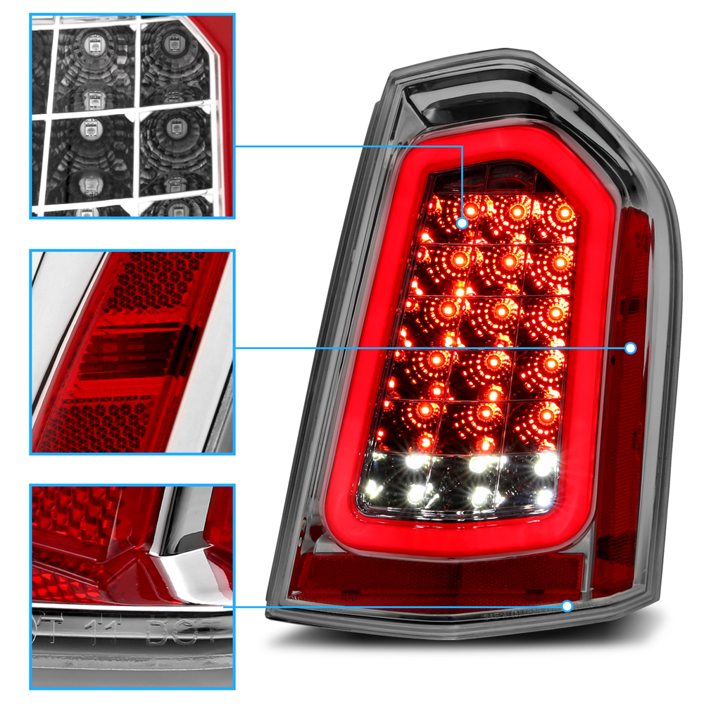 20112014 Chrysler 300 Full LED Tail Lights Chrome