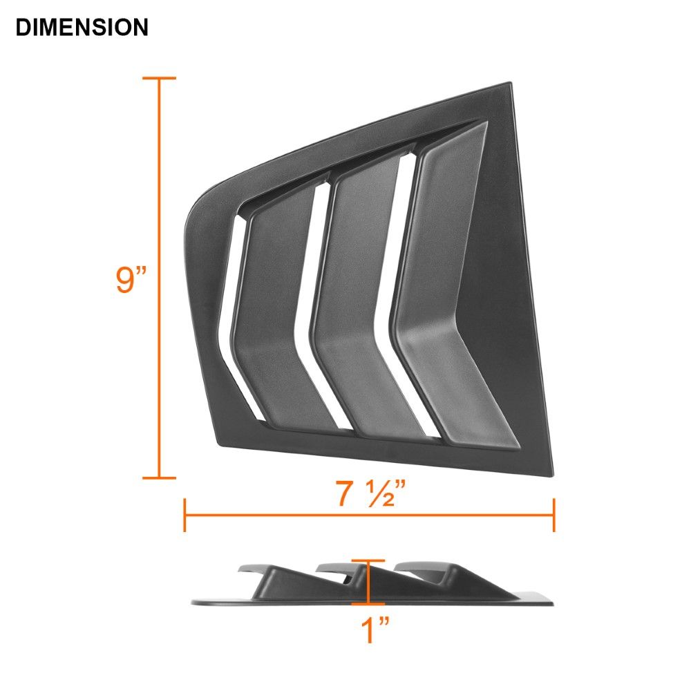 20112021 Dodge Charger Matte Black Side Window Louvers Scoop Cover