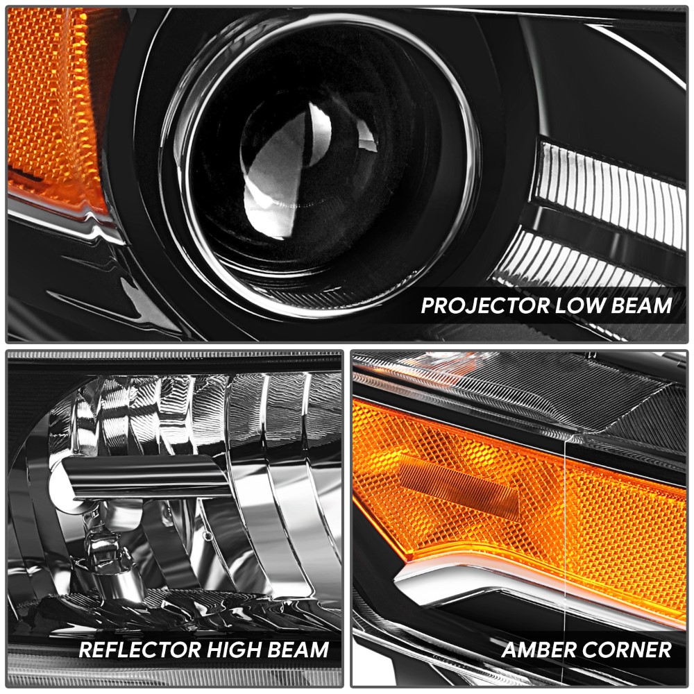 20122014 Acura TL Black Housing Projector Headlight Passenger Side