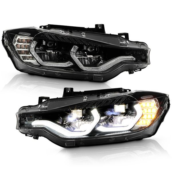 2012-2015 BMW F30 320i 328i Sedan Full LED DRL Tube Projector ...