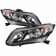 2012-2015 Honda Civic Sedan 12-13 Coupe Black Housing Hadlights Headlamps