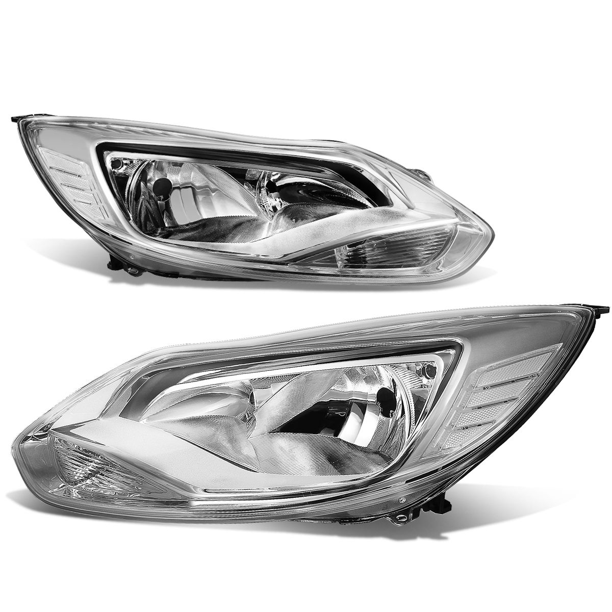 2012214 Ford Focus [Halogen Model] Crystal Replace Headlights Chrome