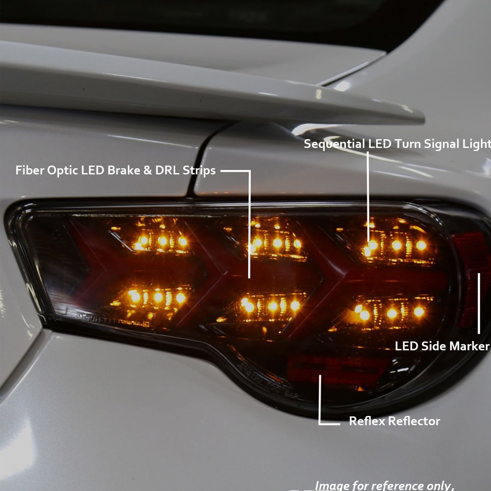 SpecD 20132016 Scion FRS Smoke LED Tail Lights Black / Red LTFRS12JRLEDLBTM