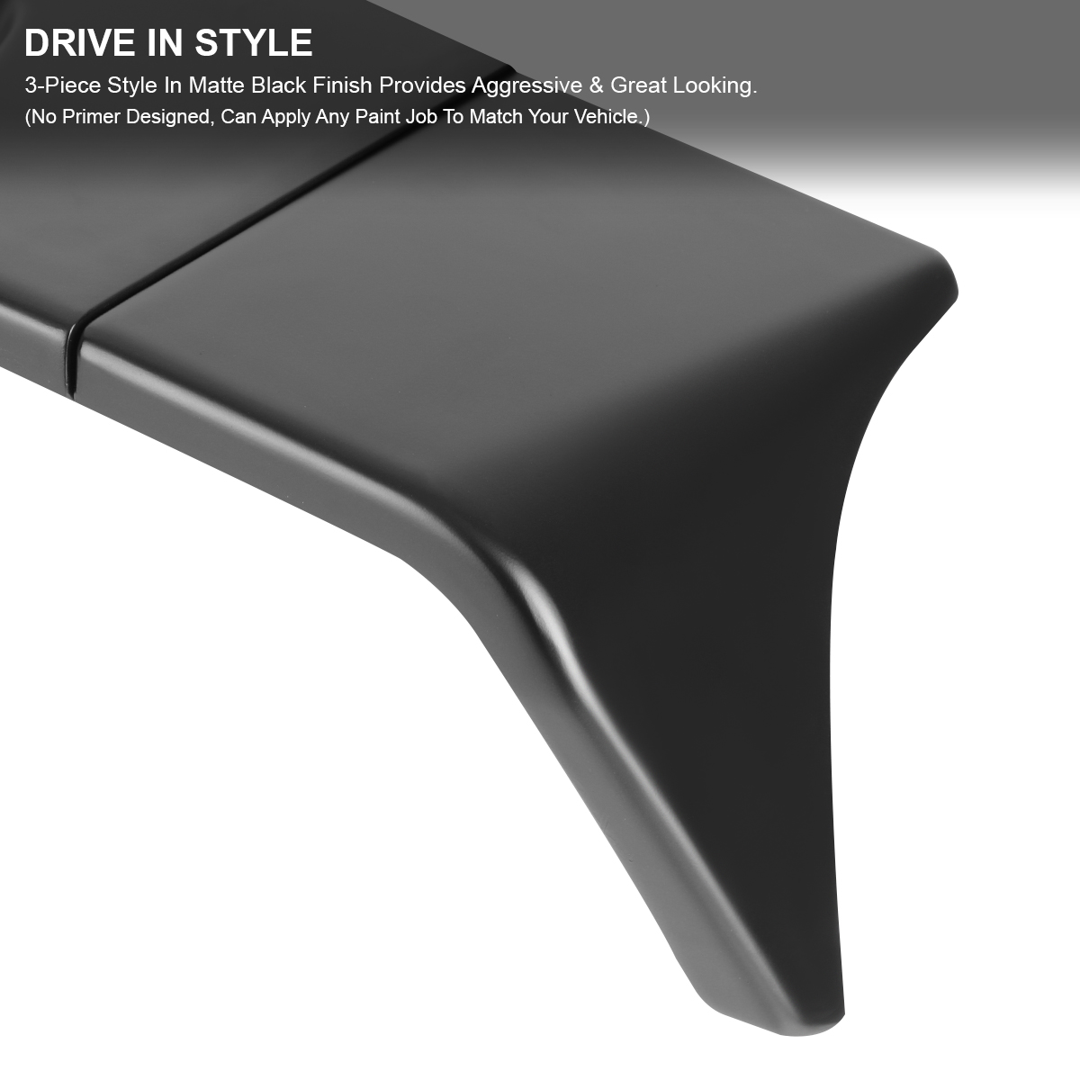 SPECD 20132018 Dodge Ram 1500 Truck Cab Matte Black High Spoiler Wing