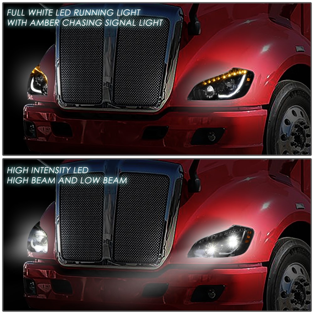 20132021 Kenworth T680 Full LED DRL Sequential Turn Signal Headlights