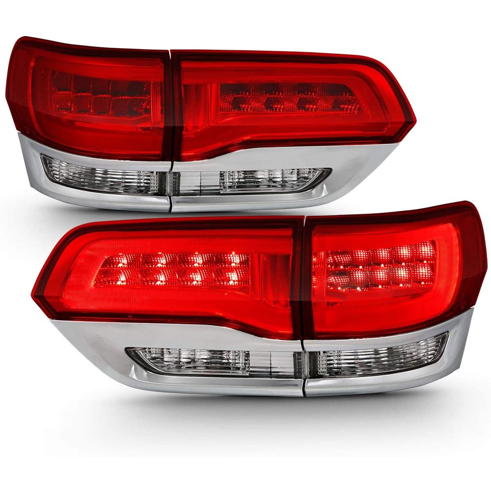 CG 1417 Jeep Grand Cherokee (4PC) Fiber Optic LED Tail Lights Red Clear