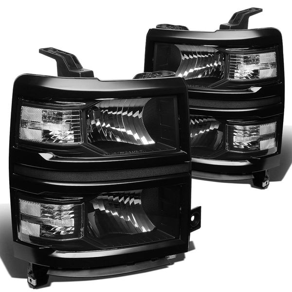 201415 Chevy Silverado 1500 Replacement Crystal Headlights Black Clear