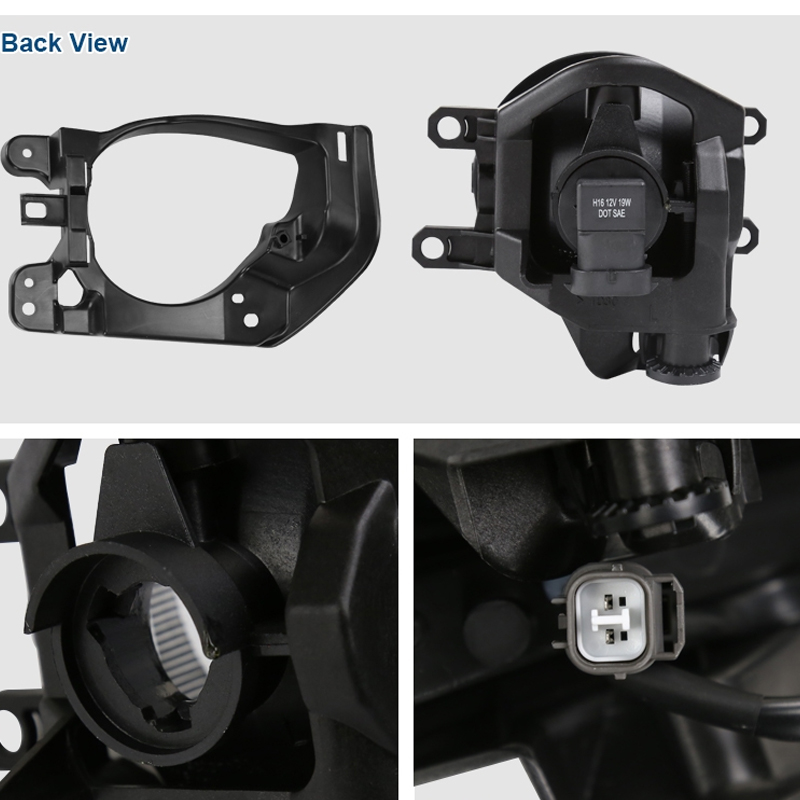 20142016 Toyota Highlander Driving Fog Lights Lamps+LED DRL Bezel+Switch