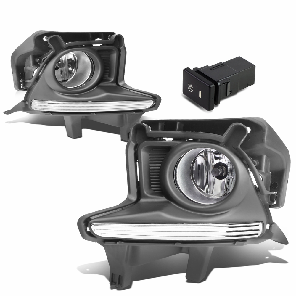 20142018 Toyota Highlander Clear Lens Black Cover Driving Fog Lights