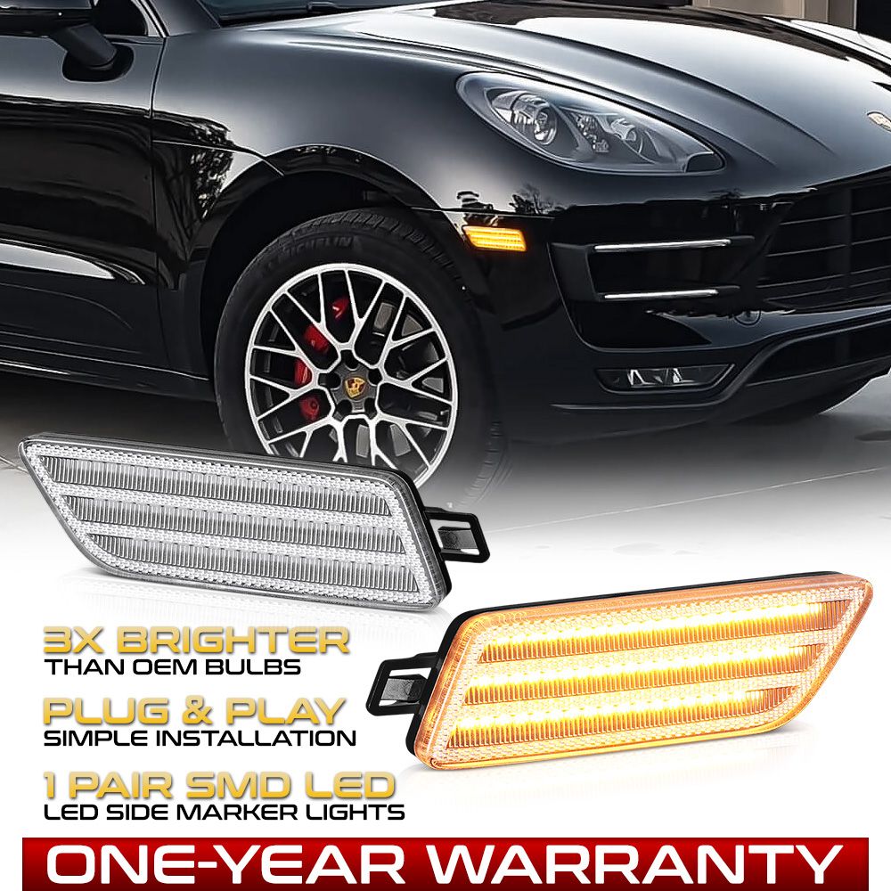 20142022 Porsche Macan Front Fender Side Marker Lights Clear Lens