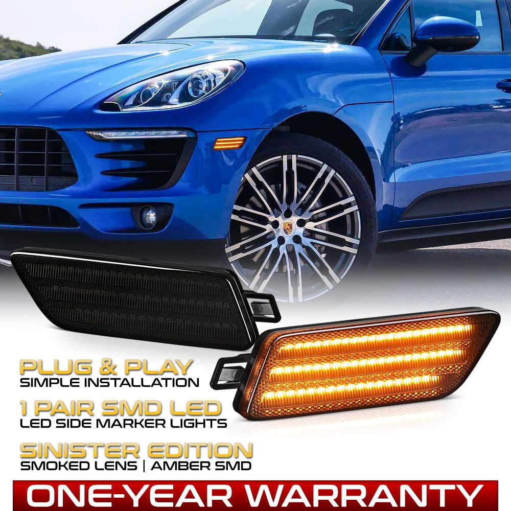 20142022 Porsche Macan Front Fender Side Marker Lights Smoked Lens