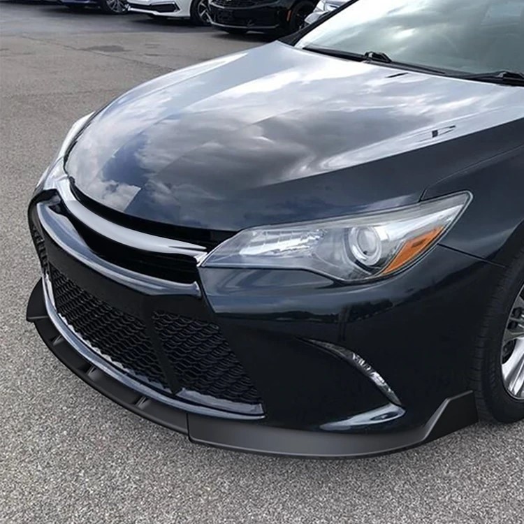 2015-2017 Toyota Camry Front Bumper Lip - 3 Pieces STP Style Matte Black
