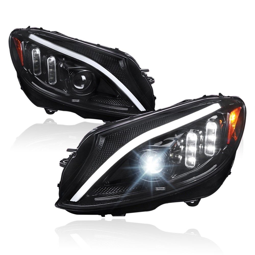 20152018 Mercedes Benz W205 C180 LED DRL + Switchback Signal LED Low/High Beam Projector