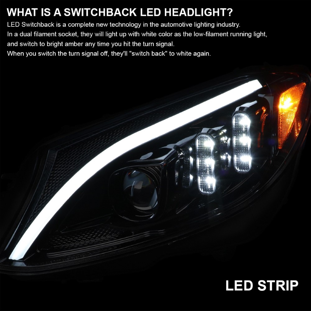 20152018 Mercedes Benz W205 C180 LED DRL + Switchback Signal LED Low/High Beam Projector