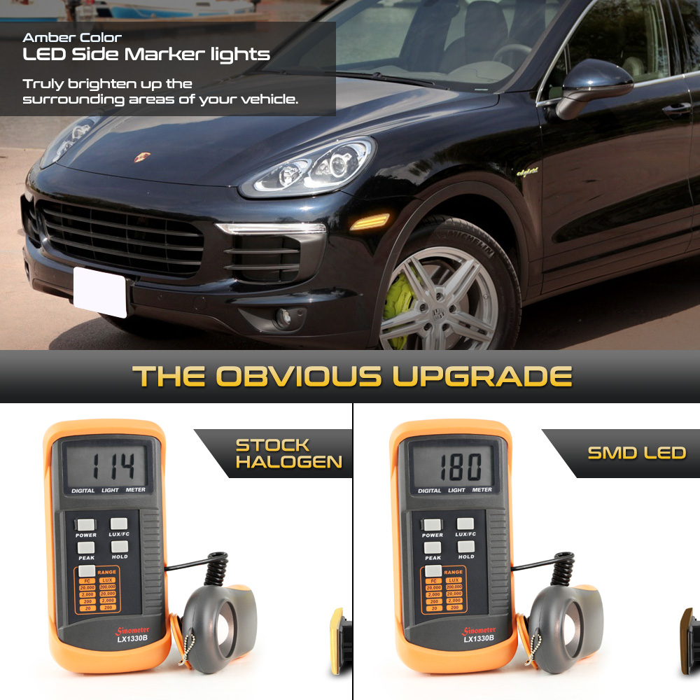 20152018 Porsche Cayenne 958.2 LED Side Marker Lights Smoked Lens LACSMLPOCY15AMSM