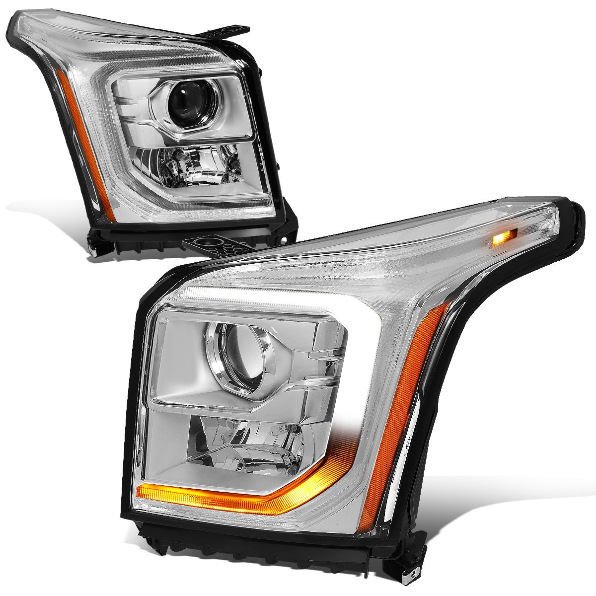 DNA Motoring HLOHYUK15CHAM 20152020 GMC Yukon XL LED DRL Chrome