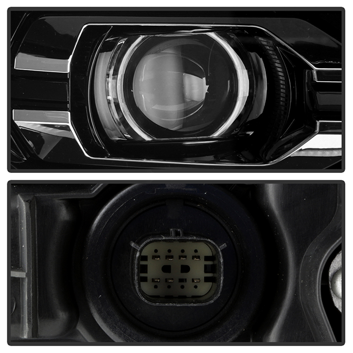 20162018 Chevy Silverado 1500 LED Type DRL Black Projector Headlights