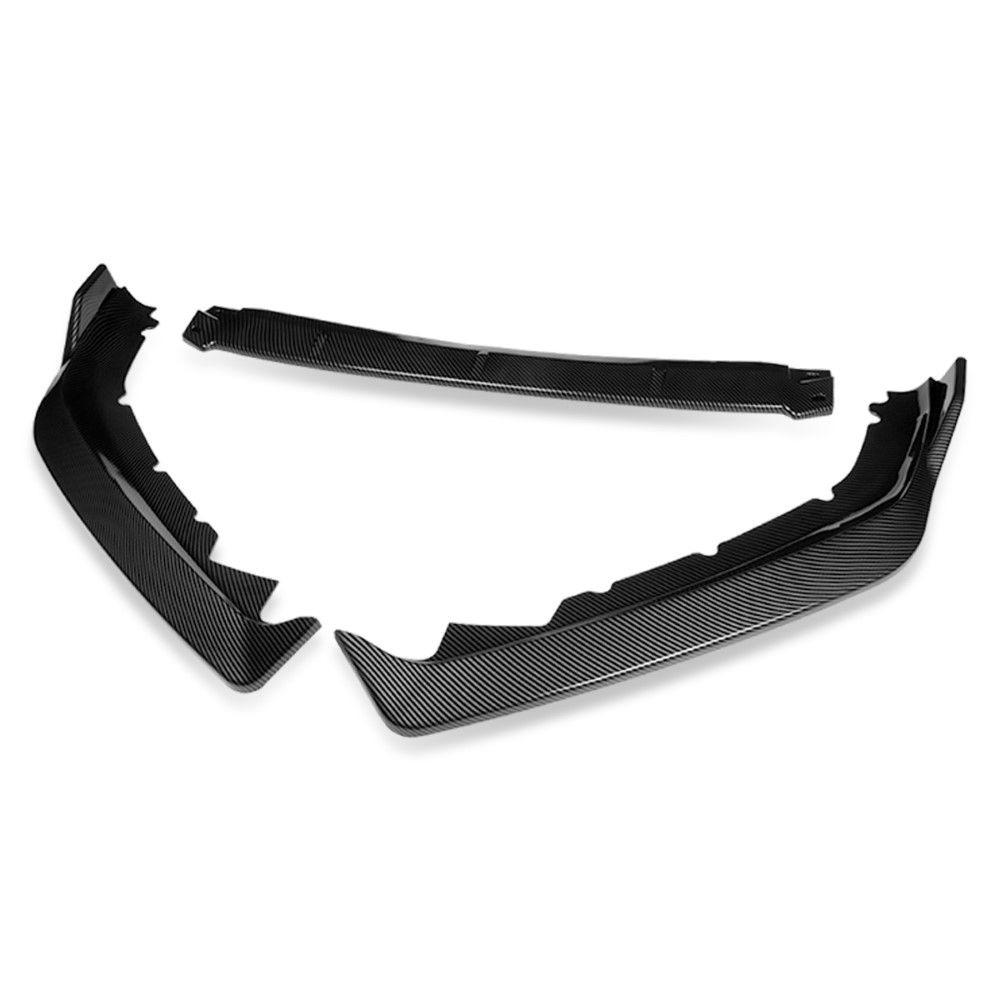 3 Piece Front Bumper Lip Kit For 2017-2018 Audi A4 B9 - Carbon Look STP Style Splitter