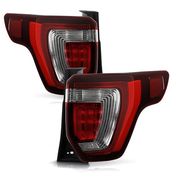 3D Optic Red LED Tail Lights For 2016-2019 Ford Explorer – Rear Bumper Lights, Brake/Turn/Signal Functions, Plug & Play