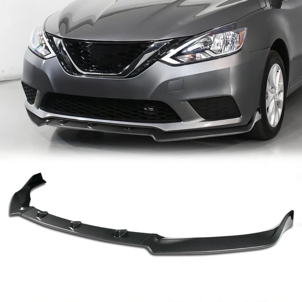 20162019 Nissan Sentra Front Bumper Lip 3 Pieces Design CF Look