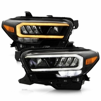 2016-2022 Toyota Tacoma [Halogen Upgrade] to Full LED Black Housing Headlights w/ Smoked Daytime Running Lights + Sequential Turn Signals