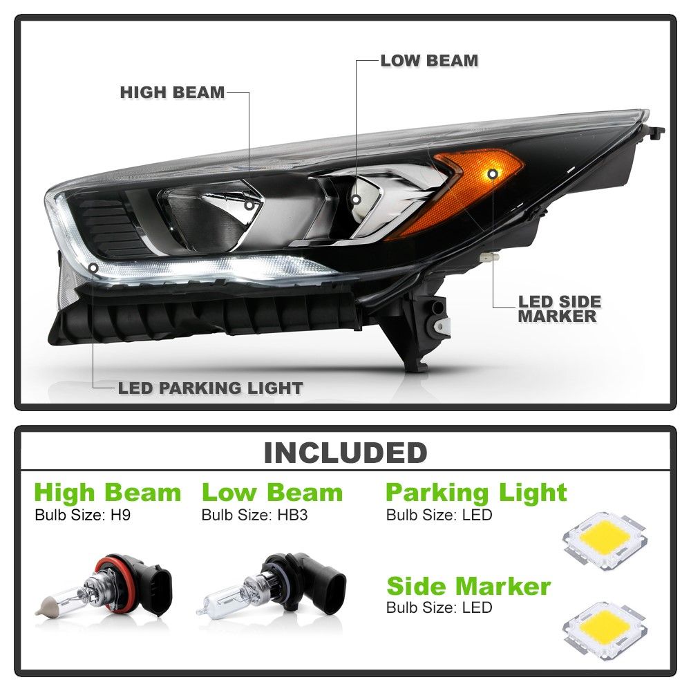 Spyder 20172019 Ford Escape OEStyle Projector Headlights w/ LED Light