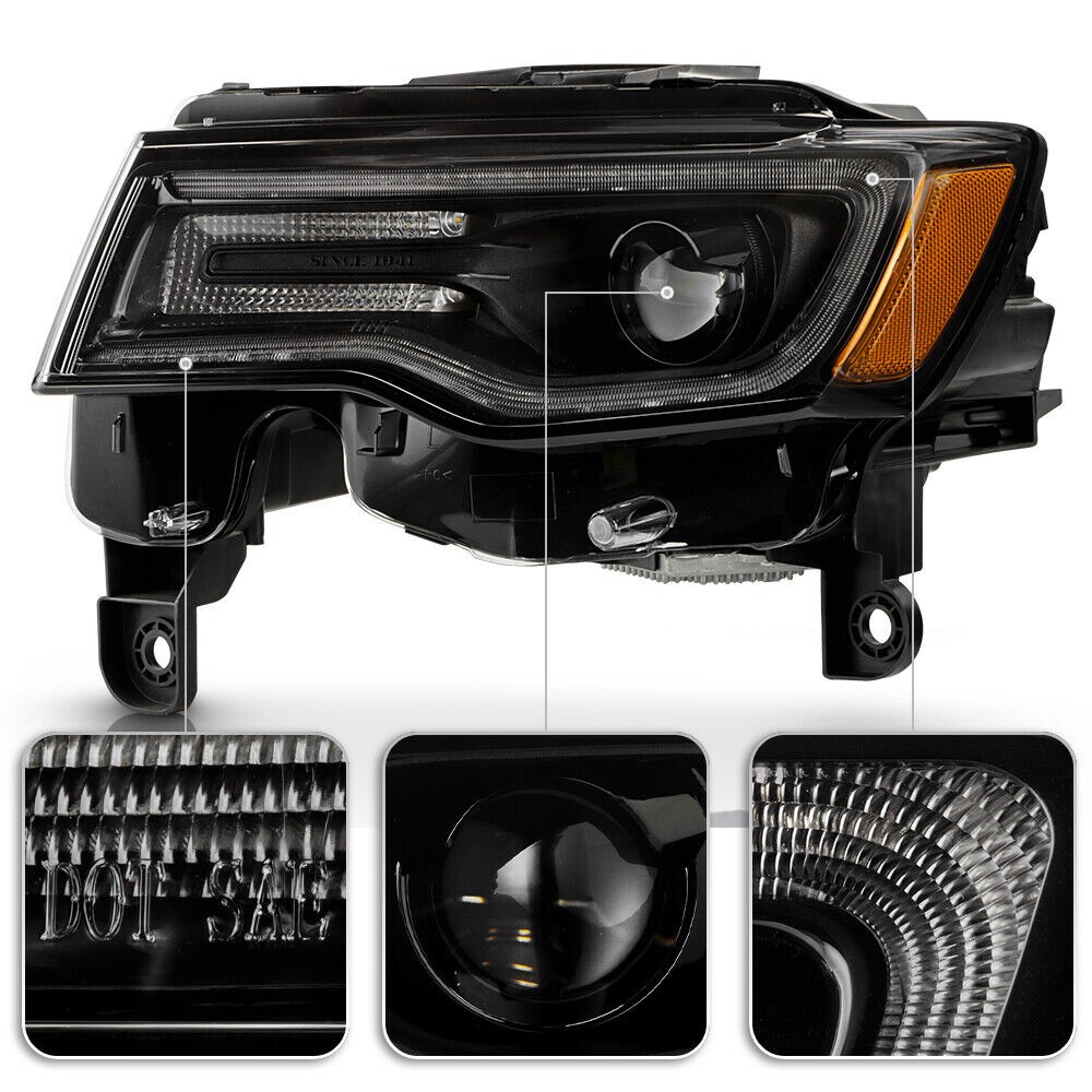 20172021 Jeep Grand Cherokee Black Housing HID/Xenon Type w/ AFS Headlight Driver Side HD