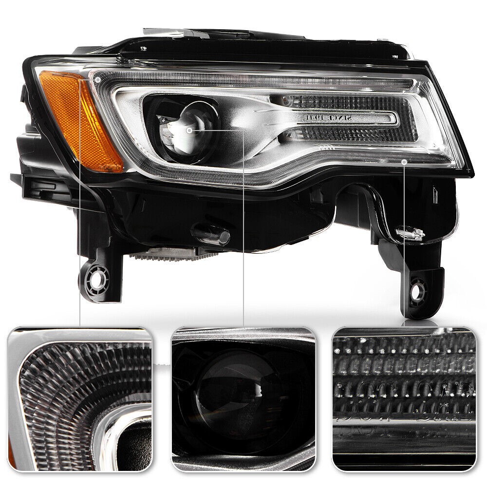 20172021 Jeep Grand Cherokee Chrome Housing HID/Xenon Type w/ AFS Headlight Passenger Side