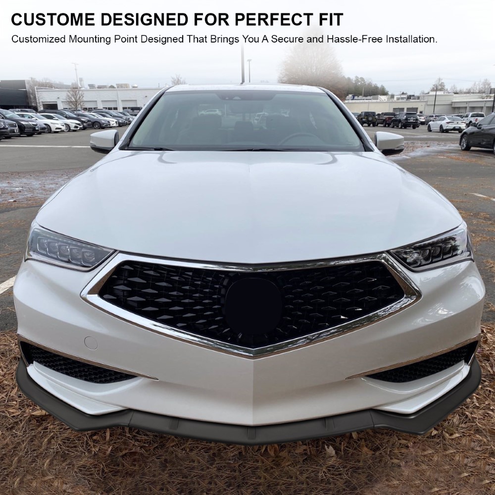 For Acura TLX 2015-2019 Glossy Black Front Bumper Lip Spoiler For Acura TLX 2015-2019 Glossy Black Front Bumper Lip Spoiler