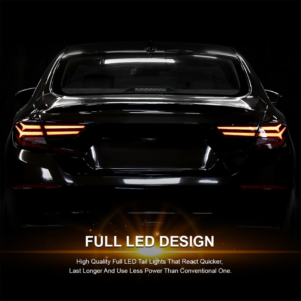 SpecD Tuning 20182022 Honda Accord Sedan Tail Lights LED Sequential Signal Red Bar V1 LT