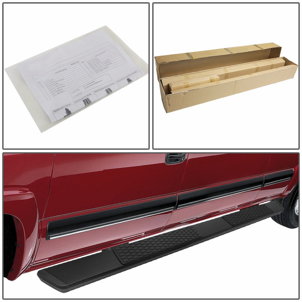 20192020 Chevy Silverado / GMC Sierra Crew Cab SS 5" OD Black Step Nerf Bar Running Boards