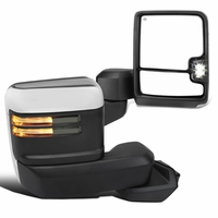 2019-2022 Chevrolet Silverado 1500 Power/Heated Towing Mirror w/ Chrome Caps & LED Puddle Light/Smoked Turn Signals