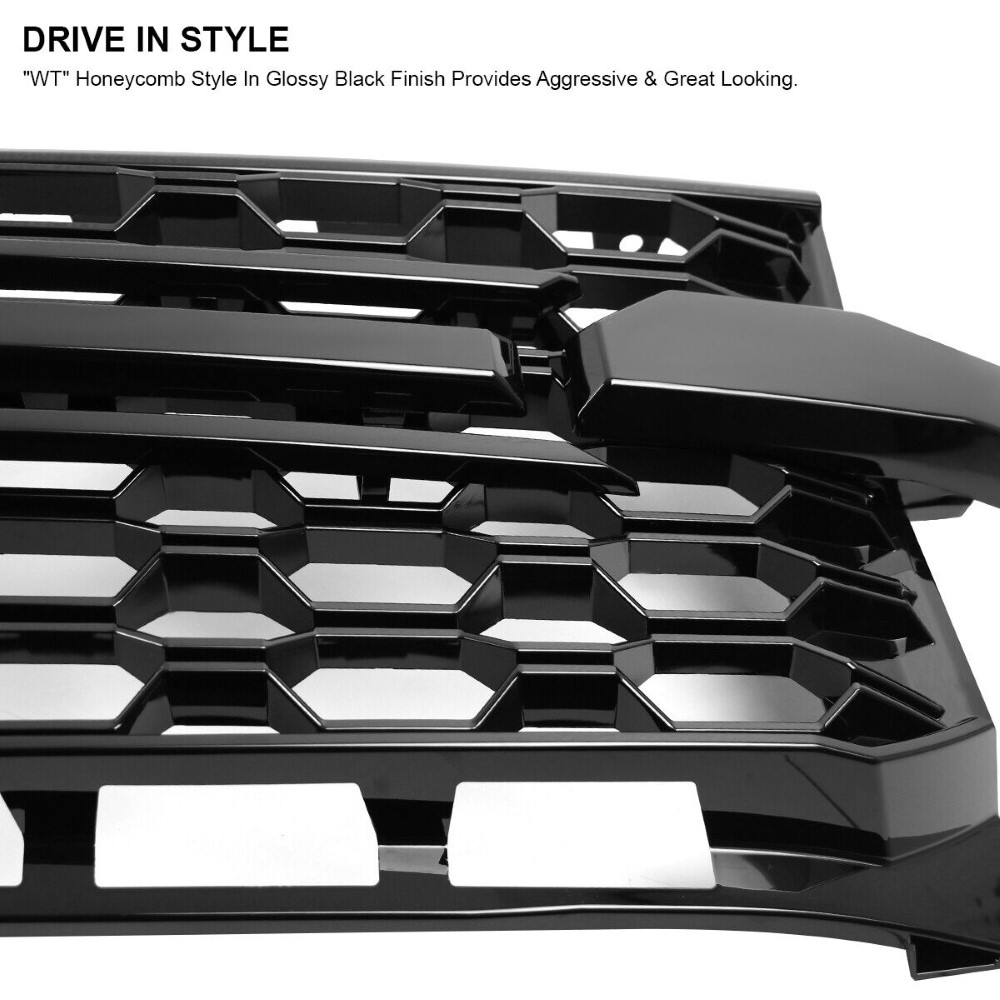 20192022 Chevy Silverado 1500 WT Glossy Black Mesh Hood