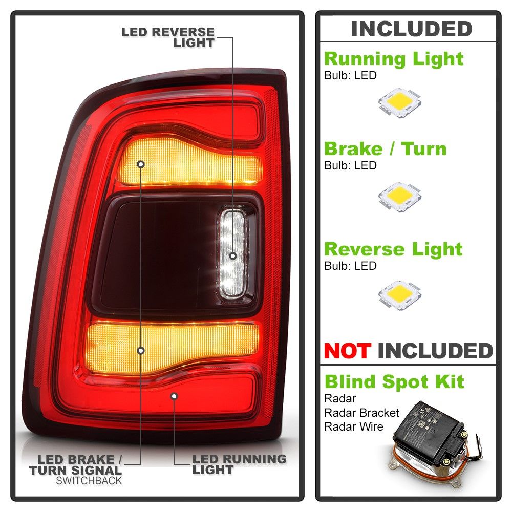 Smoked LED 3rd Brake Light For 2019-2024 Dodge Ram 1500 - Direct Replacement Cargo Lamp