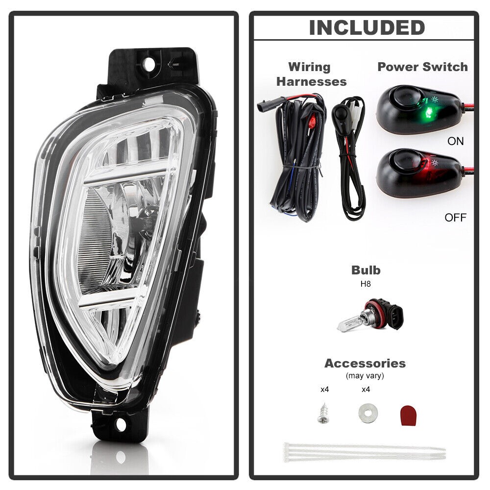 20202022 Ford Escape Bumper Fog Light Kit w/ Wiring Harness & On/Off