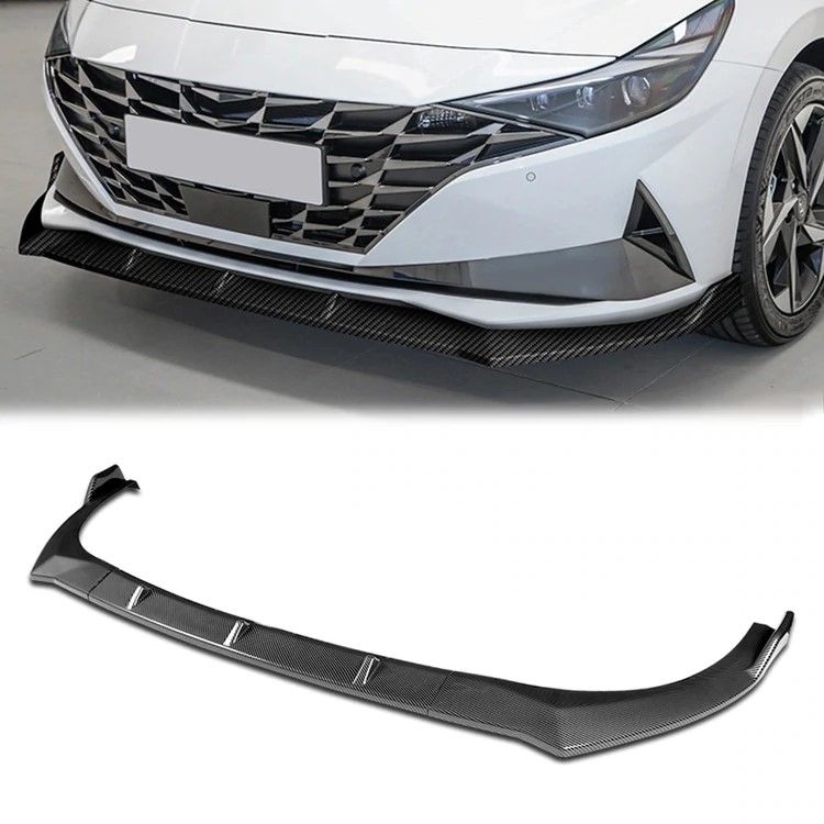 2021-2022 Hyundai Elantra Front Bumper Lip 3 Pieces STP Style - Carbon ...