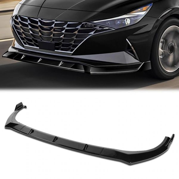 2021-2022 Hyundai Elantra Front Bumper Lip 3 Pieces STP Style - Glossy ...