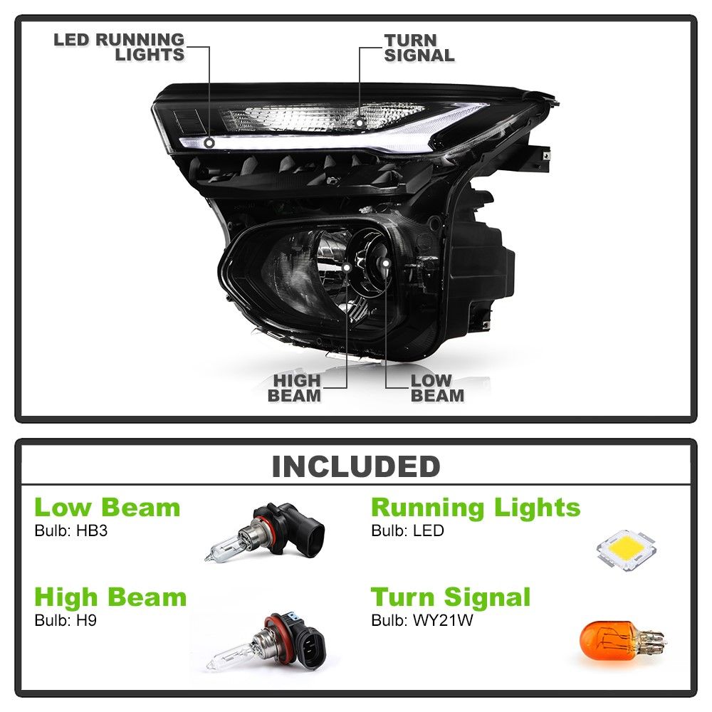 Auto-Lightingo Halogen Headlight With LED DRL – For 2021-2023 Chevy Trailblazer – Driver Side