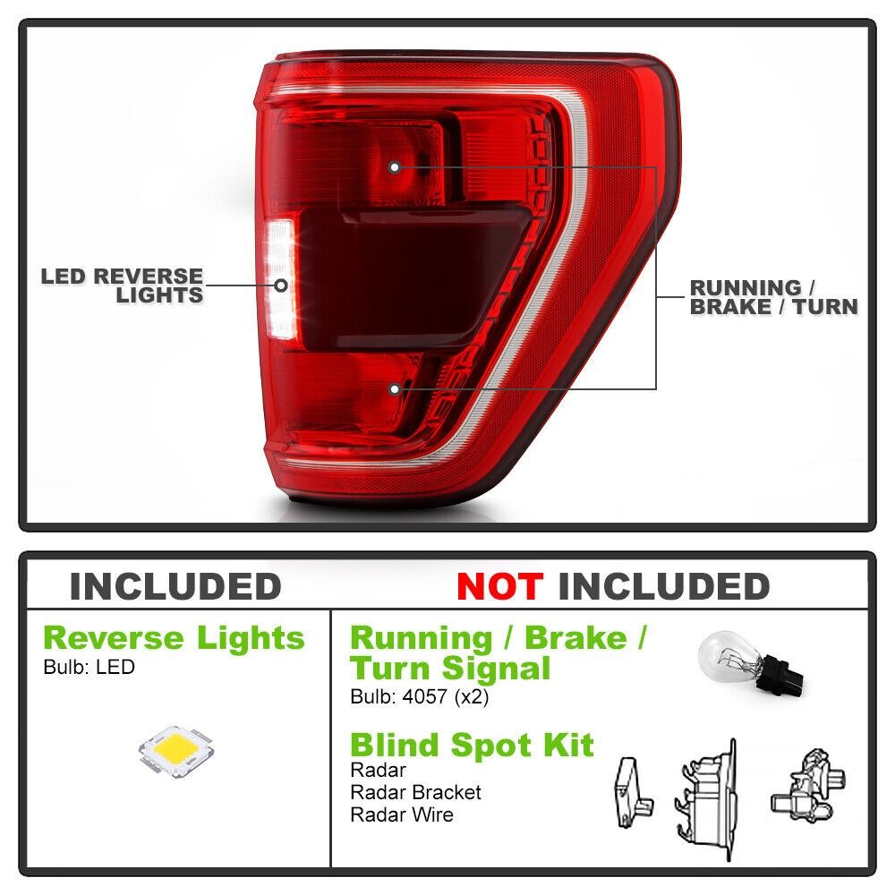 Spyder 20212023 Ford F150 Incandescent w/Blind Spot BLIS Tail Light
